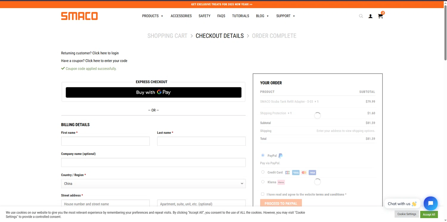 Smaco promo code screenshot showing code JAN10OFF applied at Smaco checkout page. Uploaded by SimplyCodes community member brrrrr on Mar 12, 2025