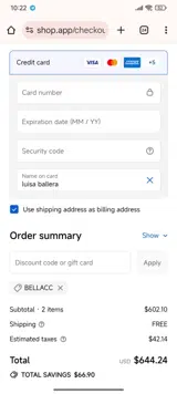bellacc coupon verification screenshot