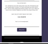HOLIDAY30 coupon verification screenshot
