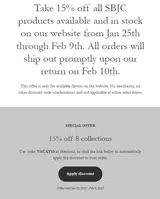 Small Batch Jam Co coupon verification screenshot