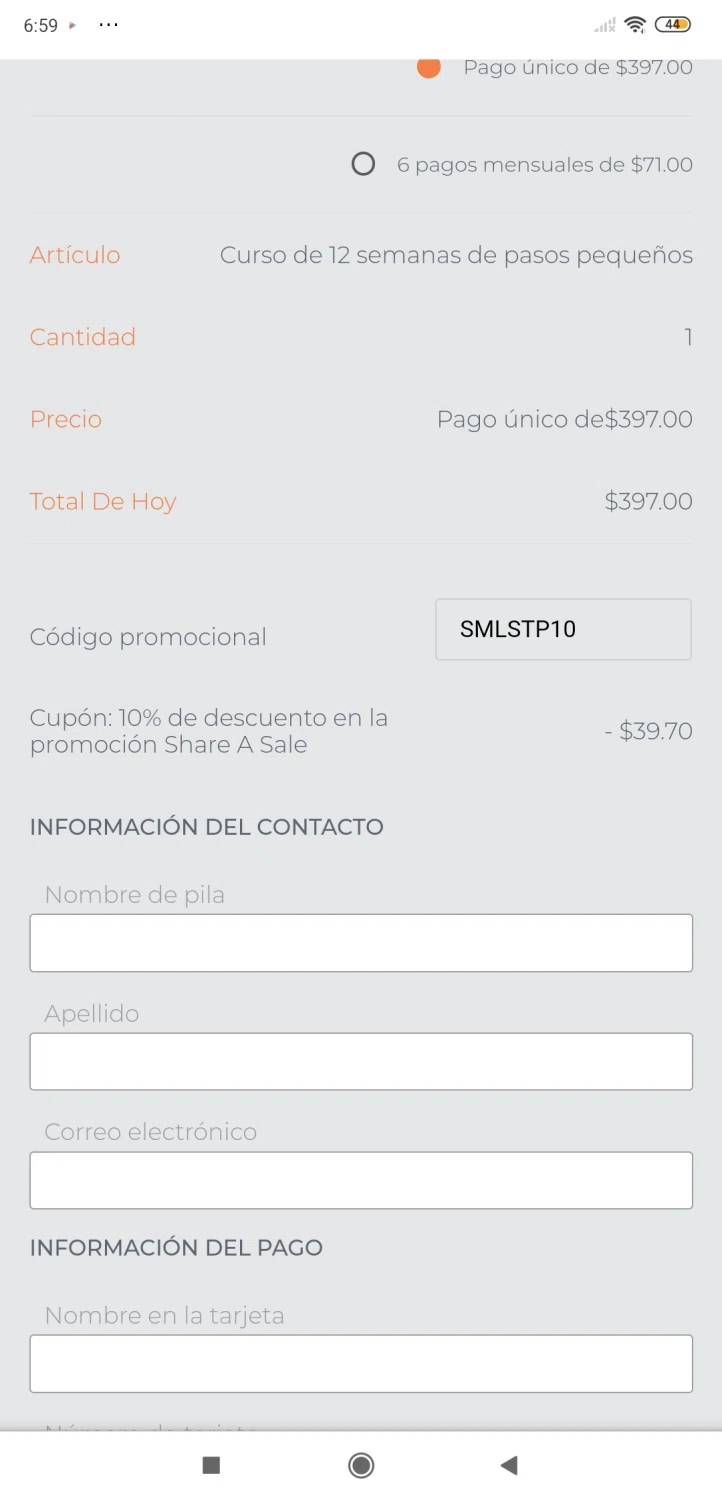 where to use Small Steppers promo code box