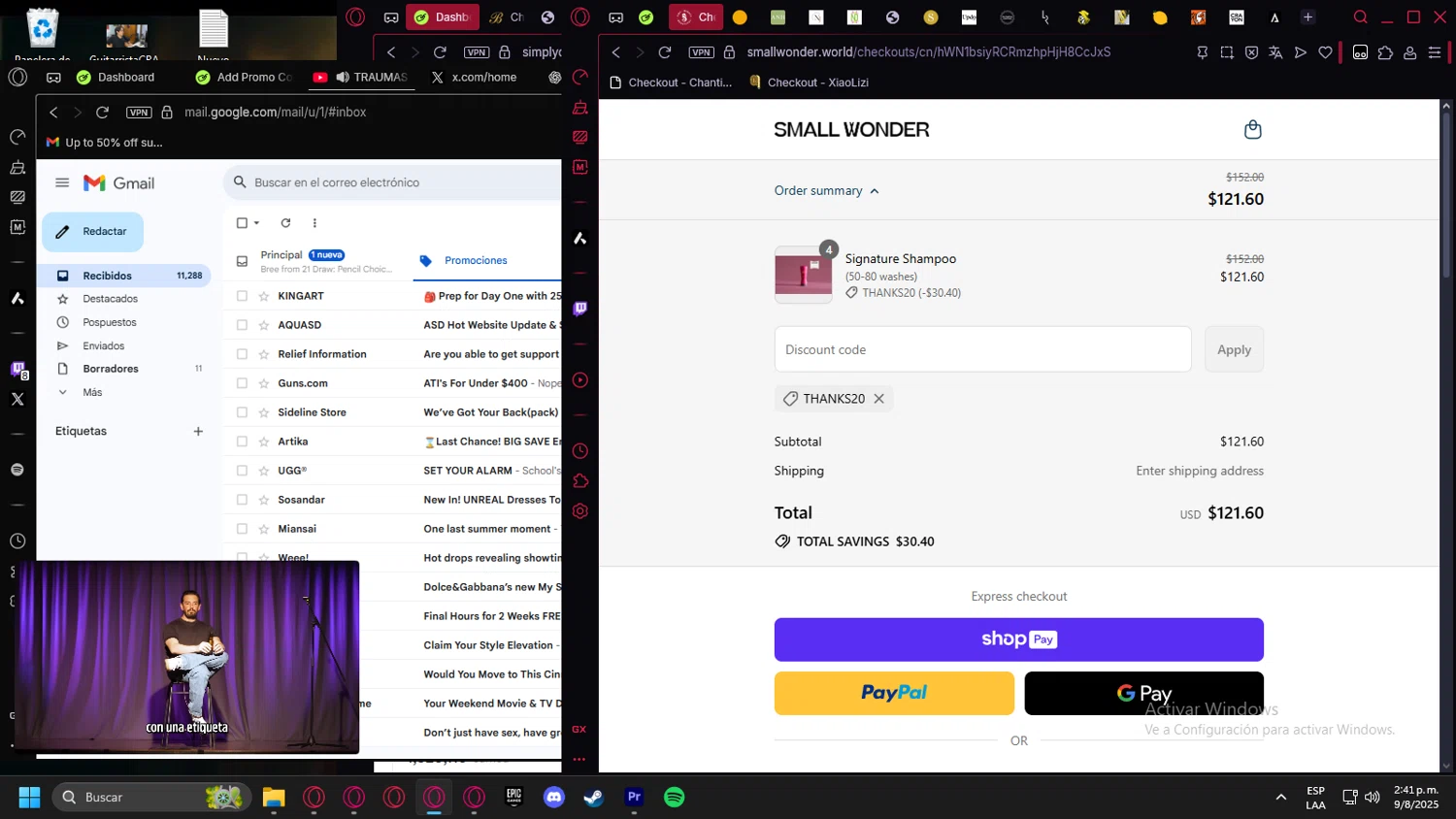 Small Wonder promo code screenshot showing code THANKS20 applied at Small Wonder checkout page. Uploaded by SimplyCodes community member Halanweik on Aug 9, 2025