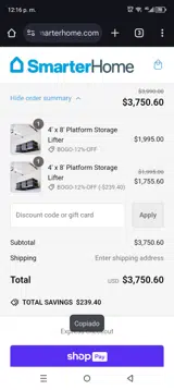 BOGO-12%-OFF coupon verification screenshot