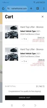 HOLIDAY-BOGO-15%-OFF coupon verification screenshot