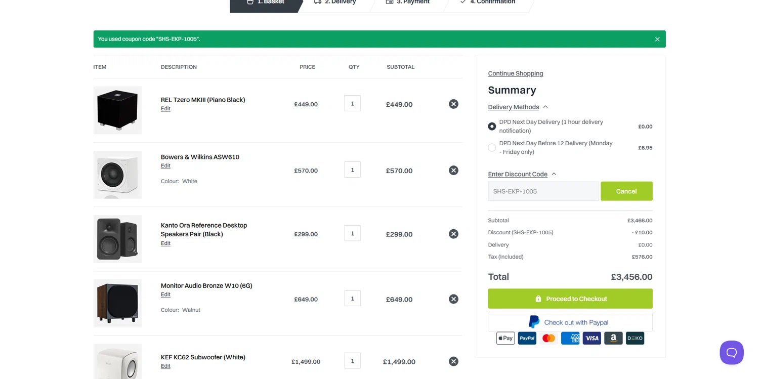 Smart Home Sounds checkout page showing Smart Home Sounds discount code box | Screenshot taken by SimplyCodes community member on Nov 13, 2024