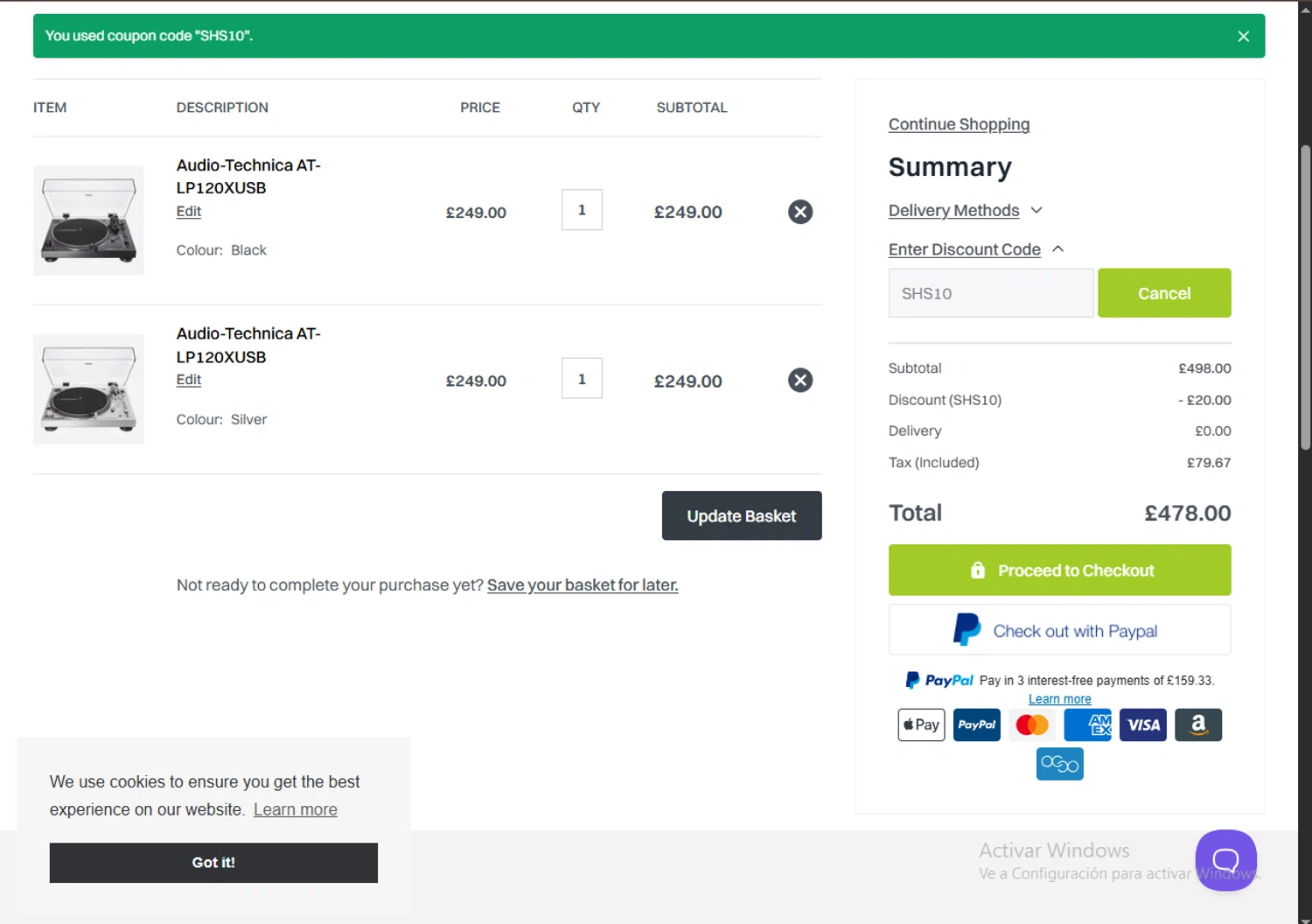 Smart Home Sounds discount code screenshot showing code SHS10 applied at Smart Home Sounds checkout page. Uploaded by SimplyCodes community member MagnificentTitan8616 on Apr 12, 2025