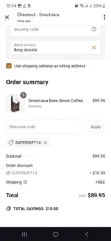 supergift14 coupon verification screenshot
