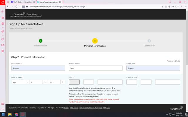 SmartMove checkout page showing SmartMove coupon code box | Screenshot taken by SimplyCodes community member on Sep 15, 2023
