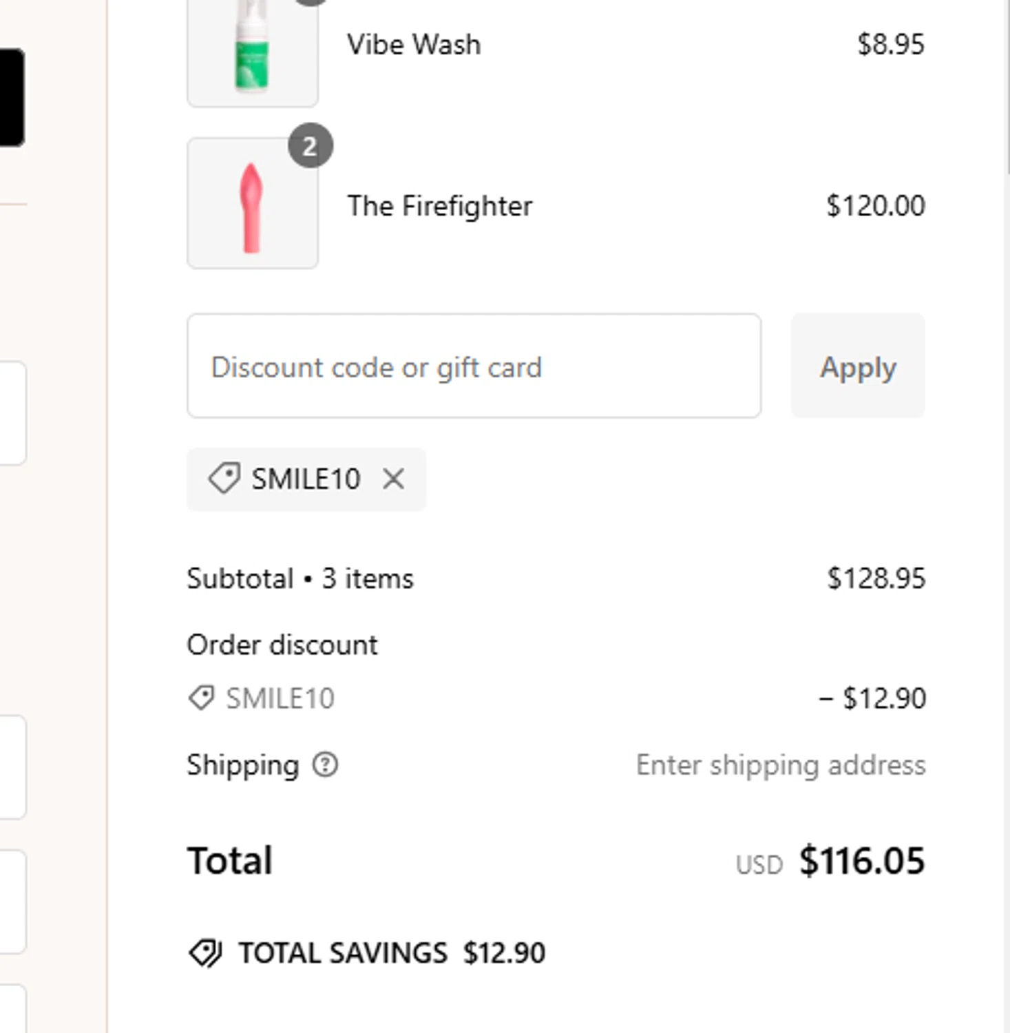 Smile Makers promo code screenshot showing code SMILE10 applied at Smile Makers checkout page. Uploaded by SimplyCodes community member VoucherFinder3467 on Jan 6, 2025