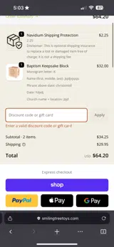 PERSONALIZED25 coupon verification screenshot