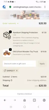 SHIP0217 coupon verification screenshot