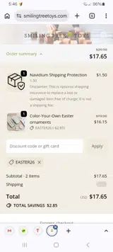 EASTER26 coupon verification screenshot