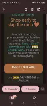 DASHERDEAL coupon verification screenshot