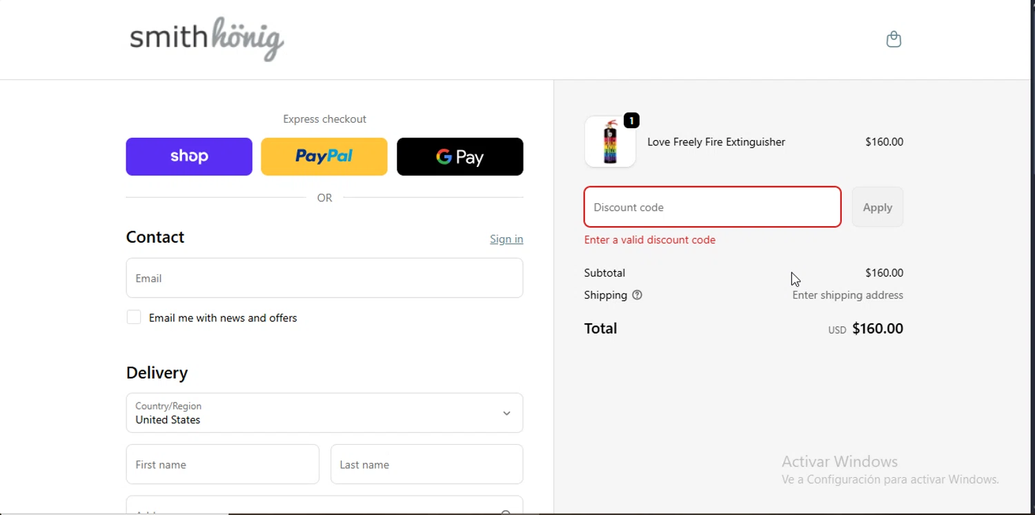 SmithHonig promo code screenshot showing code NEW10 applied at SmithHonig checkout page. Uploaded by SimplyCodes community member CodeEagle1166 on Nov 24, 2025