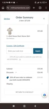 K9A34M coupon verification screenshot