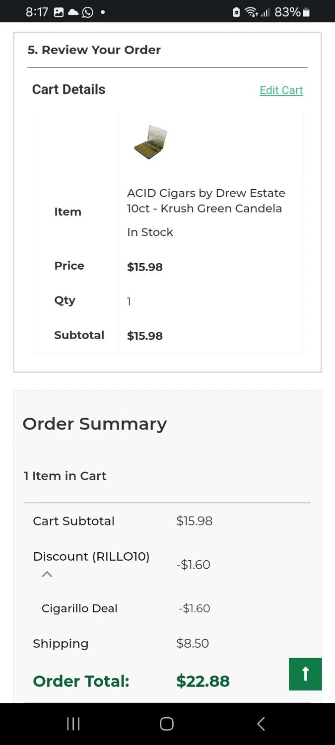 Smokers Outlet Online checkout page showing Smokers Outlet Online promo code box | Screenshot taken by SimplyCodes community member on Sep 2, 2024