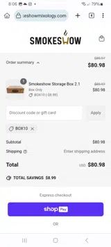 BOX10 coupon verification screenshot
