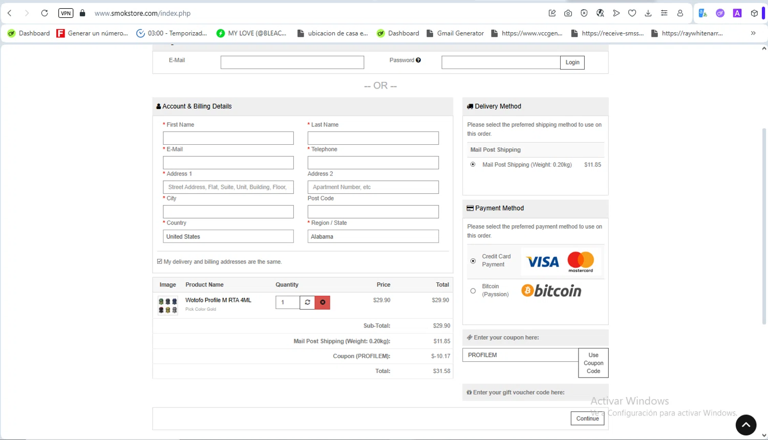 Smokstore coupon code screenshot showing code PROFILEM applied at Smokstore checkout page. Uploaded by SimplyCodes community member ScanSaver5253 on Dec 4, 2025