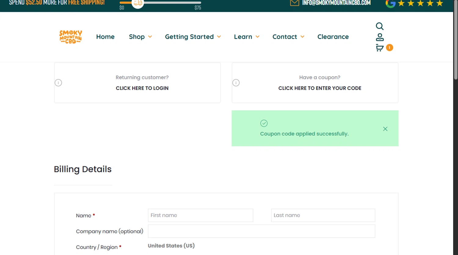 Smoky Mountain CBD coupon code screenshot showing code SAVE10 applied at Smoky Mountain CBD checkout page. Uploaded by SimplyCodes community member Dejadepicharme on May 20, 2025