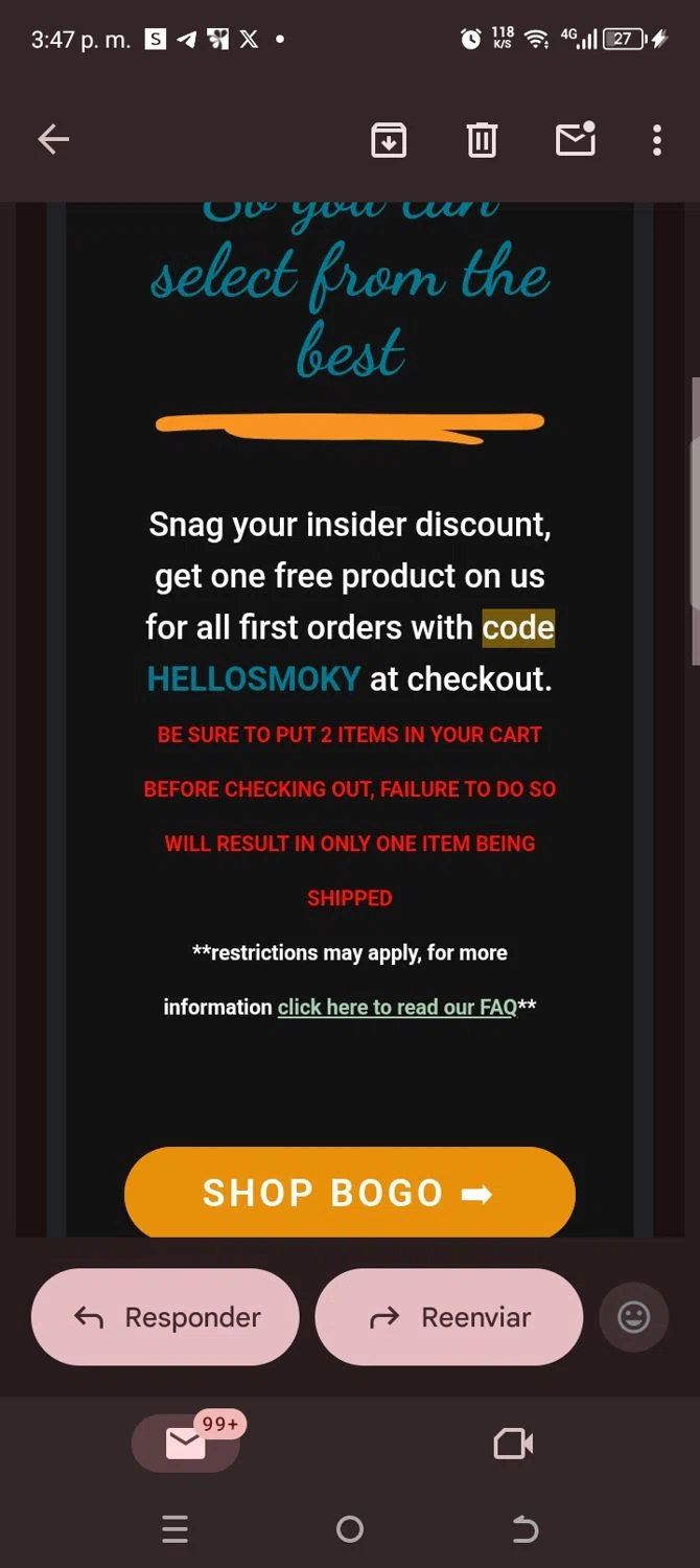 Smoky Mountain CBD coupon code screenshot showing code HELLOSMOKY applied at Smoky Mountain CBD checkout page. Uploaded by SimplyCodes community member kellymoreno on Nov 7, 2025