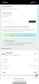 MILLHOUSE25 coupon verification screenshot