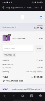 Smoothee coupon verification screenshot