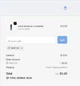 Smoothee coupon verification screenshot