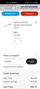 HUDDLE coupon verification screenshot