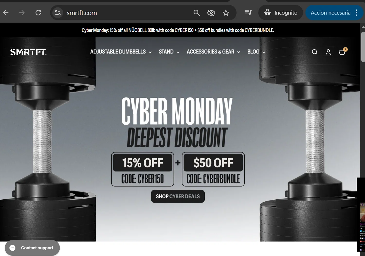 SMRTFT discount code screenshot showing code CYBERBUNDLE applied at SMRTFT checkout page. Uploaded by SimplyCodes community member anosesmith on Dec 1, 2025
