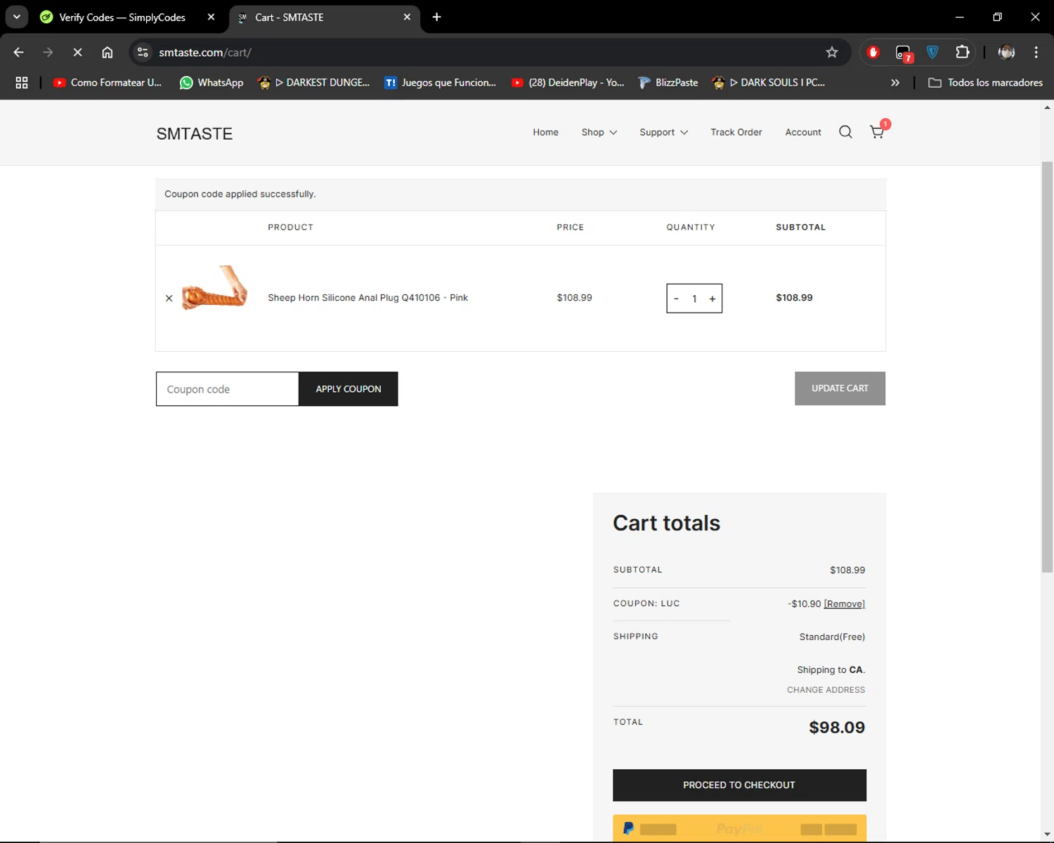 where to use Smtaste promo code box