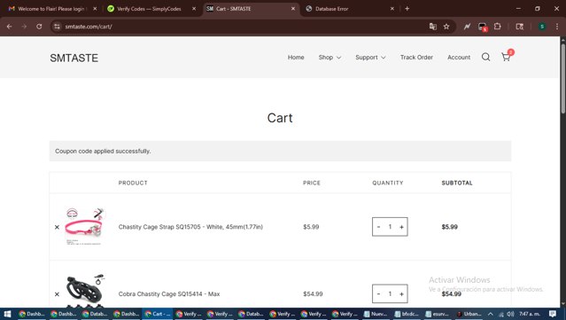 SMTASTE checkout page showing SMTASTE coupon code box | Screenshot taken by SimplyCodes community member on Sep 5, 2025
