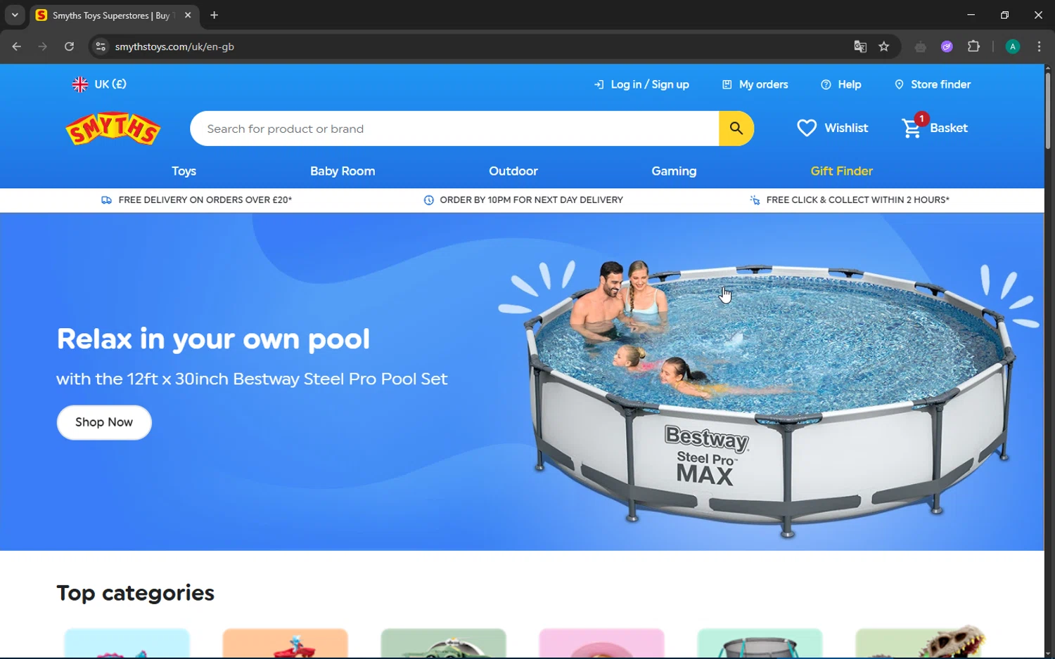 Smyths Toys discount code screenshot showing code CLICK12 applied at Smyths Toys checkout page. Uploaded by SimplyCodes community member VoucherAce8469 on May 2, 2025