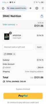 K9KIM coupon verification screenshot
