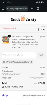 SW-D76746VL2V0C72V850P0 coupon verification screenshot