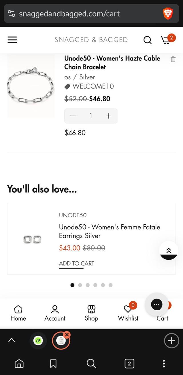 Snagged & Bagged checkout page showing Snagged & Bagged promo code box | Screenshot taken by SimplyCodes community member on Aug 27, 2025