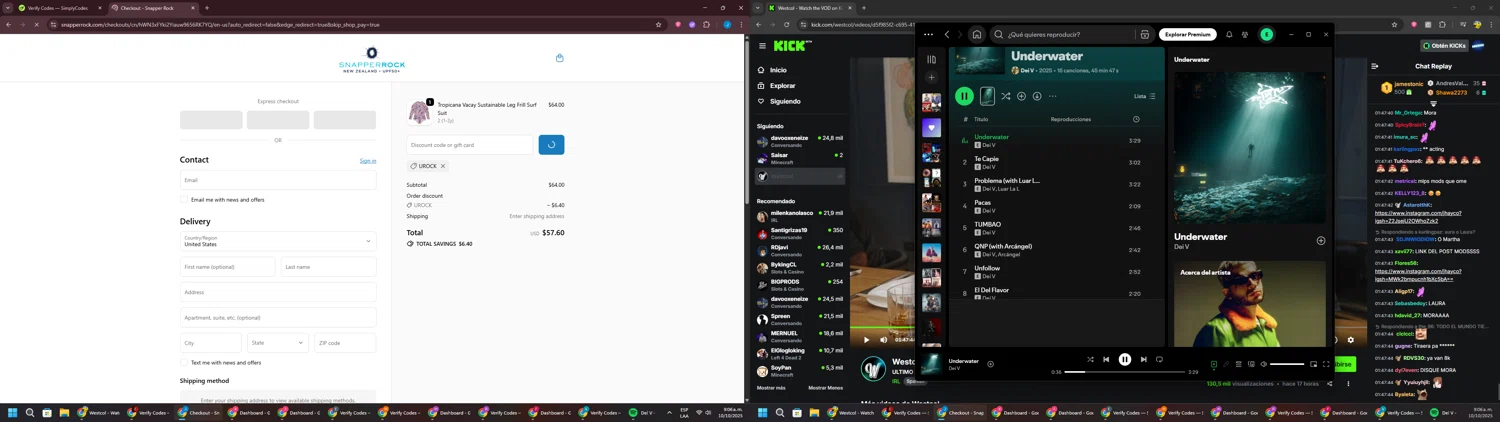 Snapper Rock discount code screenshot showing code UROCK applied at Snapper Rock checkout page. Uploaded by SimplyCodes community member BargainGuardian280 on Oct 10, 2025