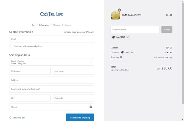 Snaptrip checkout page showing Snaptrip discount code box | Screenshot taken by SimplyCodes community member on Aug 16, 2022
