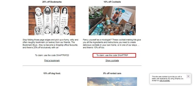 Snaptrip checkout page showing Snaptrip discount code box | Screenshot taken by SimplyCodes community member on Dec 10, 2022