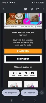 Flash15 coupon verification screenshot