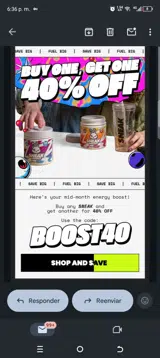 Boost40 coupon verification screenshot