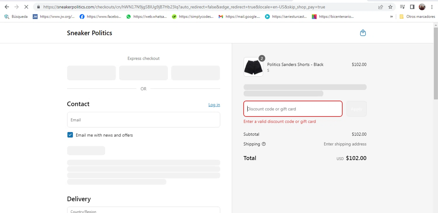 Sneaker Politics discount code screenshot showing code extra20 applied at Sneaker Politics checkout page. Uploaded by SimplyCodes community member MarinaDelgado on Jul 27, 2025