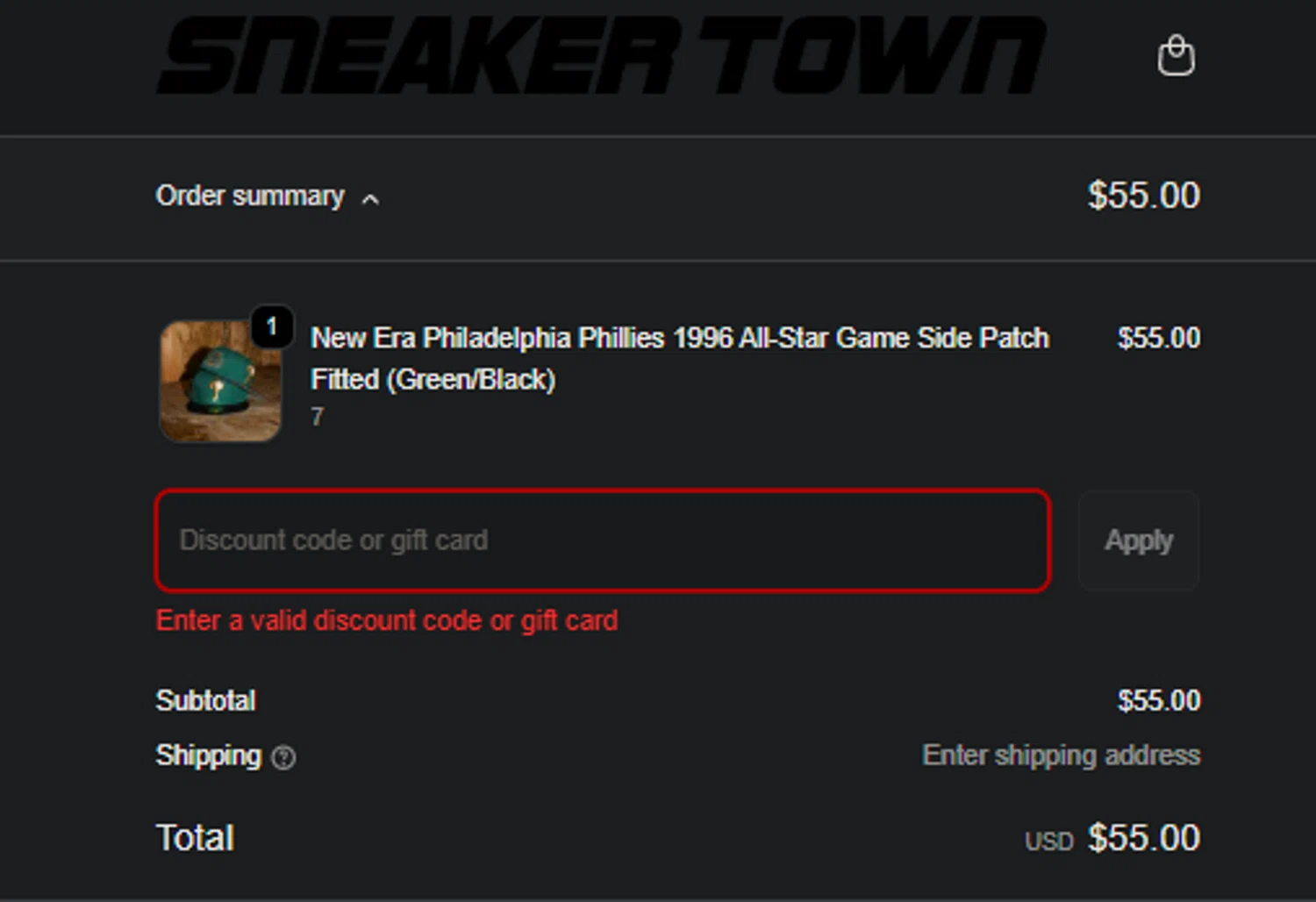 SNEAKER TOWN discount code screenshot showing code FINAL25 applied at SNEAKER TOWN checkout page. Uploaded by SimplyCodes community member SpiderGwen on Nov 14, 2025