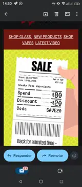 Sneaky Pete Store coupon verification screenshot