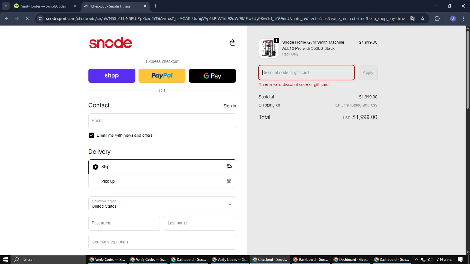 Snode Sport promo code screenshot showing code UPGRADE applied at Snode Sport checkout page. Uploaded by SimplyCodes community member CouponGuardian8137 on Jan 27, 2026
