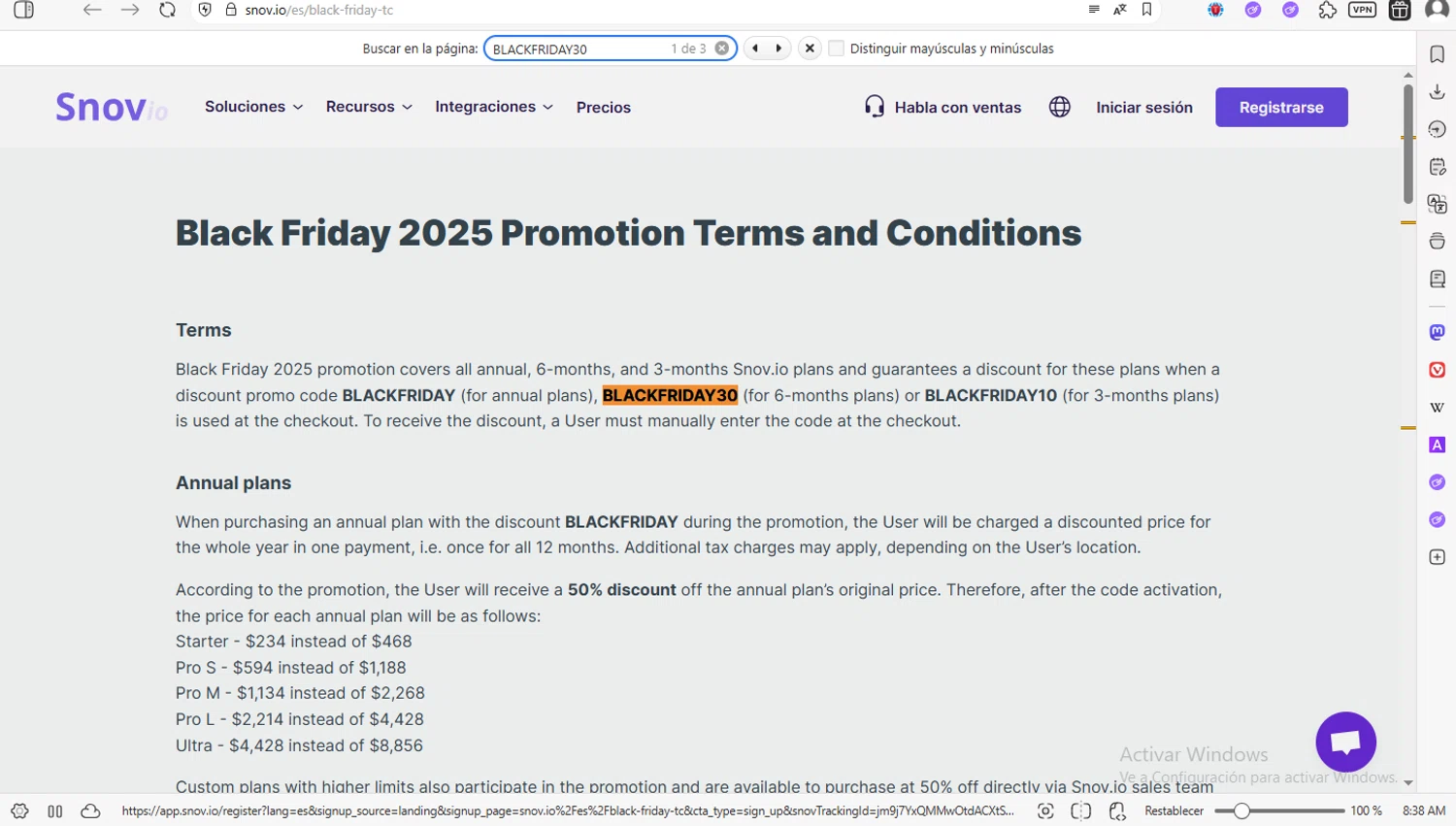 Snovio checkout page showing Snovio promo code box | Screenshot taken by SimplyCodes community member on Jan 17, 2026