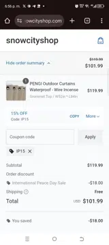 Ip15 coupon verification screenshot