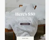 LINEN50 coupon verification screenshot