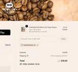 Snowy Owl Coffee Roasters coupon verification screenshot