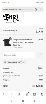 Welcome20%off coupon verification screenshot