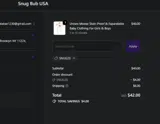 SNUG20 coupon verification screenshot